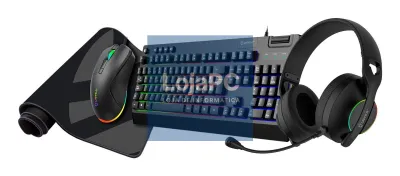 UNYKAch Pack Gaming (Teclado + Rato + Auscultadores + Tapete) NOVA 4-em-1 - PT