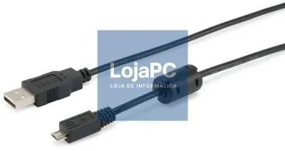Equip USB 2.0 Cable A -> MicroB, 1.0m, M/M, black com Ferrite Core