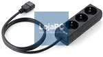 Equip Tomada de corrente C14 IEC320 para 3 sockets - preto