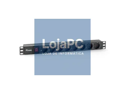 Equip Tomada de corrente 8bay CEE7/4 w. switch, 1,8m cable, black (19")