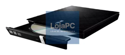Asus SDRW-08D2S-U LITE/BLK/G/AS USB 2.0 - Gravador de DVD externo, Leitura 8X, Gravação 4X, USB 2.0, Suporte M-DISC - Preto