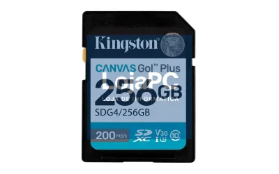 Kingston 256GB SDXC Canvas Go Plus Gen4 200MB/s C10 UHS-I U3 V30
