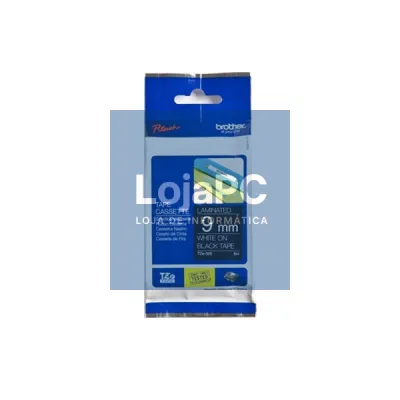 Brother Fita laminada - Texto branco sobre fundo preto, Largura: 9 mm, Comprimento: 8m para P-Touch
