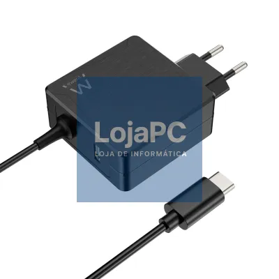 EWENT Carregador USB C 65W e 1 Porta USB-A com PD