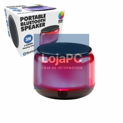 Coluna Bluetooth Portátil 500mAh RGB MicroSD/TWS