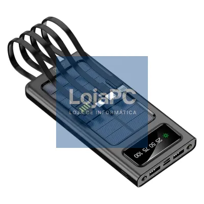 Bateria Externa Universal Power Bank 10.000 mAh + Panel Solar COOL (4 Conexiones)
