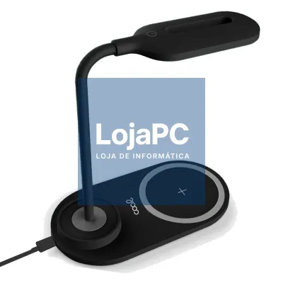 Lámpara LED + Base Carga Inalámbrica Qi COOL Negro