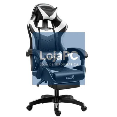 Sillón Gaming Premium COOL Rest Negro-Blanco (Reposapiés)