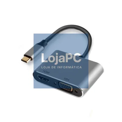 EWENT Adaptador USB C Dual Display 4K HDMI e VGA, 15cm