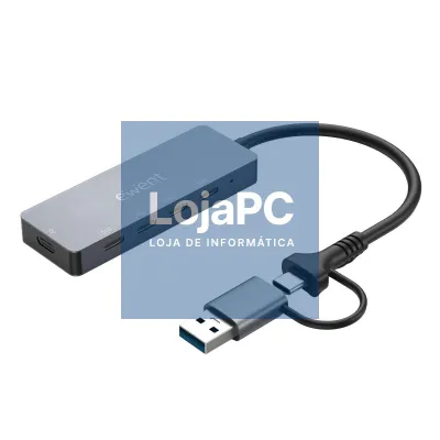 EWENT USB 3.2 Gen 2 (10Gbps), USB-C Hub, 4 ports USB-C USB 3.2 Gen 2, USB powered, extra USB-C DC power, Aluminium Housing, cable length 15cm, adapter USB-C to USB-A included