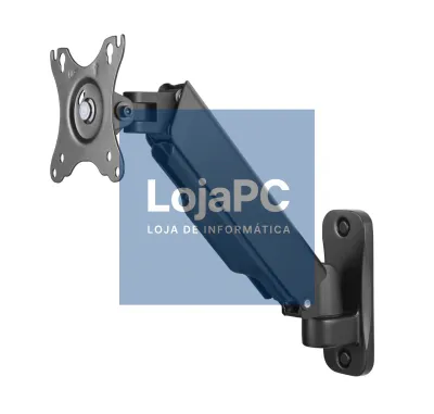EWENT Suporte Parede para 1 Monitor até 34" com Amortecedor Pneumático, Flat até 9Kg e Curso até 7Kg, Max VESA 100x100
