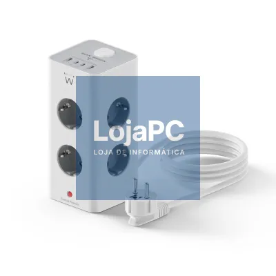 EWENT Tomada múltipla de 8 entradas Schuko + 2 x USB A e 2 x USB C