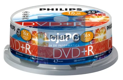 Philips DVD+R 4,7GB 16x Cakebox (25 unidades)