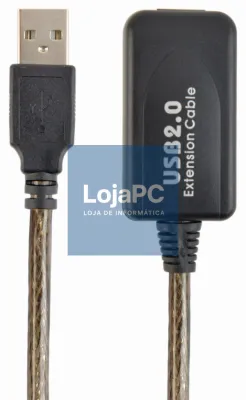 Gembird USB A/USB A M/F 10m cabo USB USB 2.0 Preto