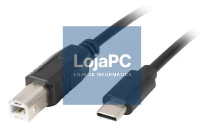 Lanberg CA-USBA-13CC-0030-BK cabo USB USB 2.0 3 m USB B USB C Preto