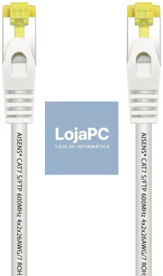 AISENS Cabo de rede Cabo de rede RJ45 LSZH Cat.7 600 MHz S/FTP PIMF AWG26, Branco, 0.5 m