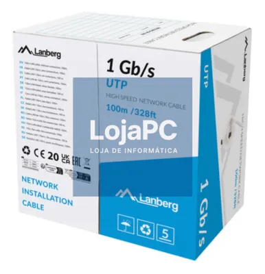 Lanberg LCU6-10CC-0100-S cabo de rede Cinzento 100 m U/UTP (UTP)
