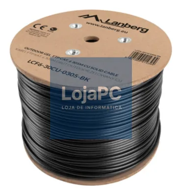 Lanberg LCF6-30CU-0305-BK cabo de rede Preto 305 m Cat6
