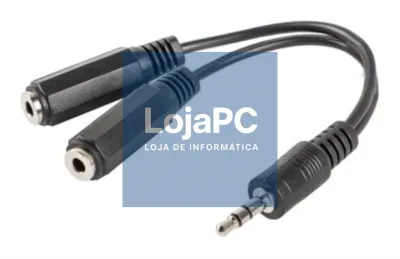 Lanberg AD-0024-BK cabo de audio 0,1 m 3,5mm 2 x 3.5mm Preto