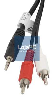 Lanberg CA-MJRC-10CC-0050-BK cabo de audio 5 m 3,5mm 2 x RCA Preto