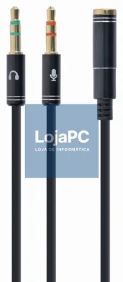 Gembird !Adapter audio stereo 3.5mm mini Jack/4PIN/ cabo de audio 0,2 m 3,5mm 2 x 3.5mm Preto