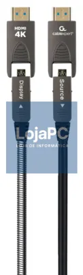 Gembird CCAP-HDMIDD-AOC-20M cabo HDMI HDMI Type-A/HDMI Type-D Preto
