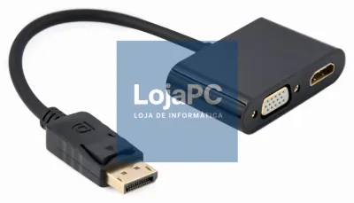 Gembird A-DPM-HDMIFVGAF-01 cabo DisplayPort 0,1 m Preto