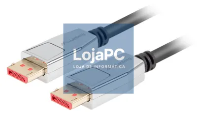 Lanberg CA-DPDP-20CU-0010-BK cabo DisplayPort 1 m Preto, Prateado