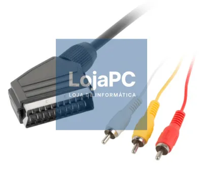 Lanberg CA-EURC-10CC-0018-BK cabo EUROCONECTOR 1,8 m SCART (21-pin) 3 x RCA Preto