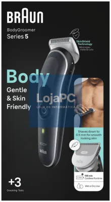 Braun BodyGroomer BG5340 Preto, Prateado