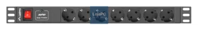 Lanberg PDU-07F-0200-IEC-BK unidade de distribución de energia (PDU) 7 saídas AC 1U Preto