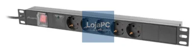 Lanberg PDU-05F-0200-BK unidade de distribución de energia (PDU) 5 saídas AC 1U Preto