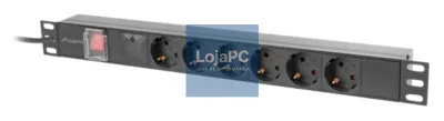 Lanberg PDU-06F-0200-BK unidade de distribución de energia (PDU) 6 saídas AC 1U Preto