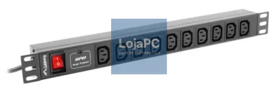 Lanberg PDU-10I-0200-IEC-BK unidade de distribución de energia (PDU) 10 saídas AC 1U Preto