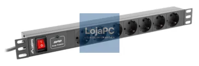 Lanberg PDU-07F-0200-BK unidade de distribución de energia (PDU) 7 saídas AC 1U Preto