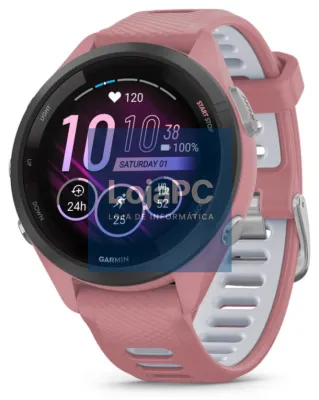 Garmin Forerunner 265S 2,79 cm (1.1") AMOLED 42 mm Digital 360 x 360 Pixeles Ecrã táctil Preto, Rosa Wifi GPS (satélite)