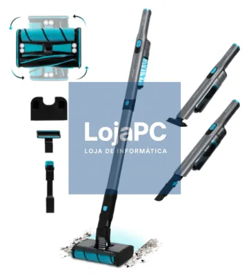 Cecotec Scoba 2100 Twice Aspiradora vertical Bateria Secar Ciclónico sem bolsa 210 W Preto, Azul 2,5 Ah