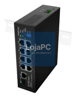 Lanberg ILFE-8P-1GE-1S-120 switch No administrado Fast Ethernet (10/100) Energia sobre Ethernet (PoE) 1U Preto