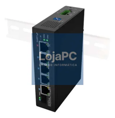 Lanberg ILFE-4P-1GE-1S-90 switch No administrado Fast Ethernet (10/100) Energia sobre Ethernet (PoE) 1U Preto