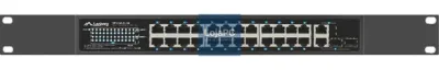 Lanberg RSFE-24P-2C-360 switch No administrado Gigabit Ethernet (10/100/1000) Energia sobre Ethernet (PoE) 1U Preto
