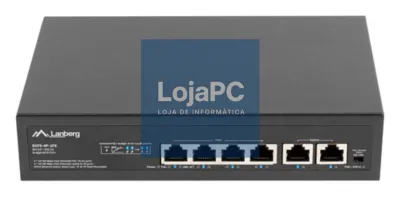 Lanberg RSFE-4P-2FE-60 switch No administrado Fast Ethernet (10/100) Energia sobre Ethernet (PoE) 1U Preto