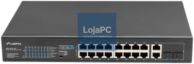 Lanberg RSFE-16P-2C-150 switch No administrado Gigabit Ethernet (10/100/1000) Energia sobre Ethernet (PoE) 1U Preto