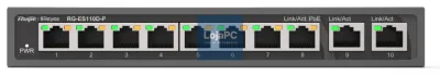Ruijie Networks RG-ES110D-P switch No administrado Fast Ethernet (10/100) Energia sobre Ethernet (PoE) Preto