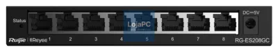 Ruijie Networks RG-ES208GC switch Gerido L2 Gigabit Ethernet (10/100/1000) Cinzento