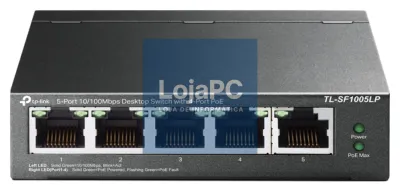 TP-Link TL-SF1005LP switch No administrado Fast Ethernet (10/100) Energia sobre Ethernet (PoE) Preto