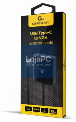 Gembird A-CM-VGAF-01 Adaptador gráfico USB 1920 x 1080 Pixeles Preto