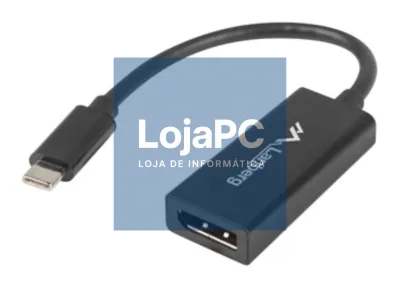 Lanberg AD-UC-DP-01 adaptador de cabo de vídeo 0,15 m USB Tipo C DisplayPort Preto