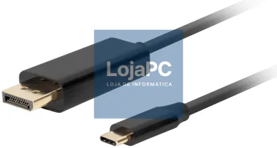 Lanberg CA-CMDP-10CU-0010-BK adaptador de cabo de vídeo 1 m USB Tipo C DisplayPort Preto