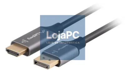 Lanberg CA-DPHD-20CU-0018-BK adaptador de cabo de vídeo 1,8 m DisplayPort HDMI tipo A (Padrão) Preto, Prateado