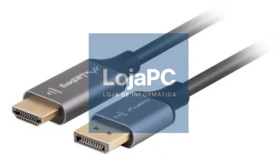 Lanberg CA-DPHD-20CU-0010-BK adaptador de cabo de vídeo 1 m DisplayPort HDMI tipo A (Padrão) Preto, Prateado